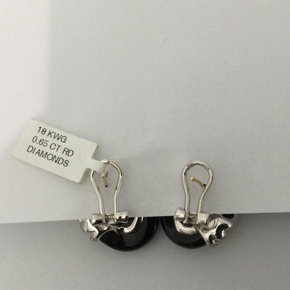 Luca Carati Black Onyx And Diamond Earrings - Picture 4 of 4